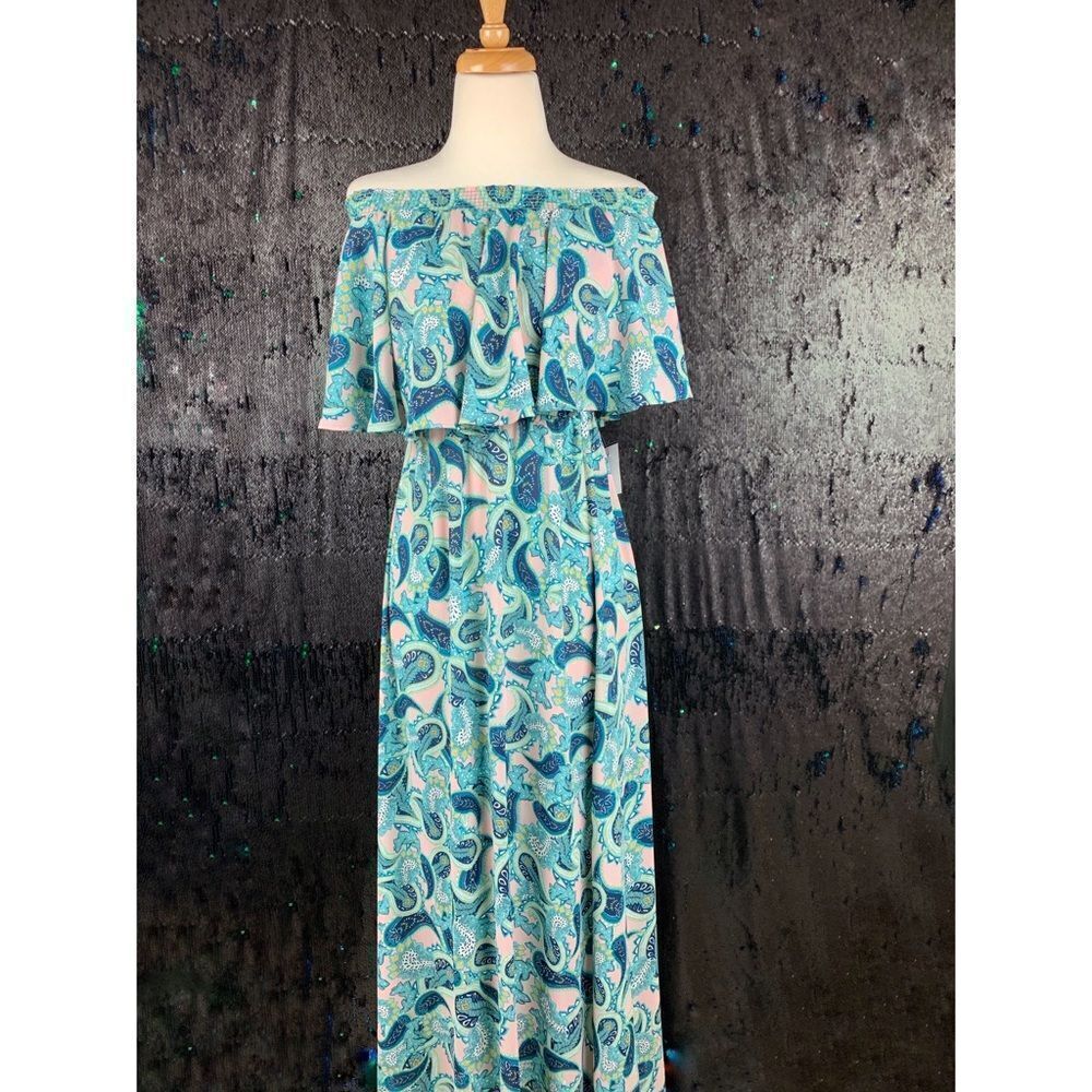 Show me your mumu off the shoulder maxi dress